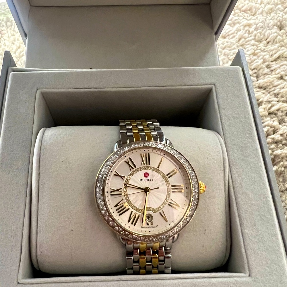 Michele serein diamond dial watch
